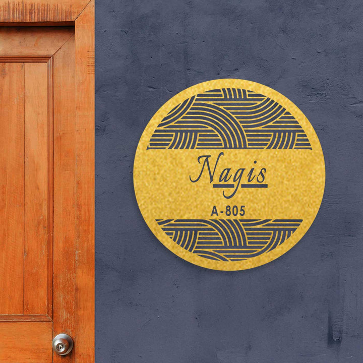 Personalized Laser Cut Round Steel Name Plate