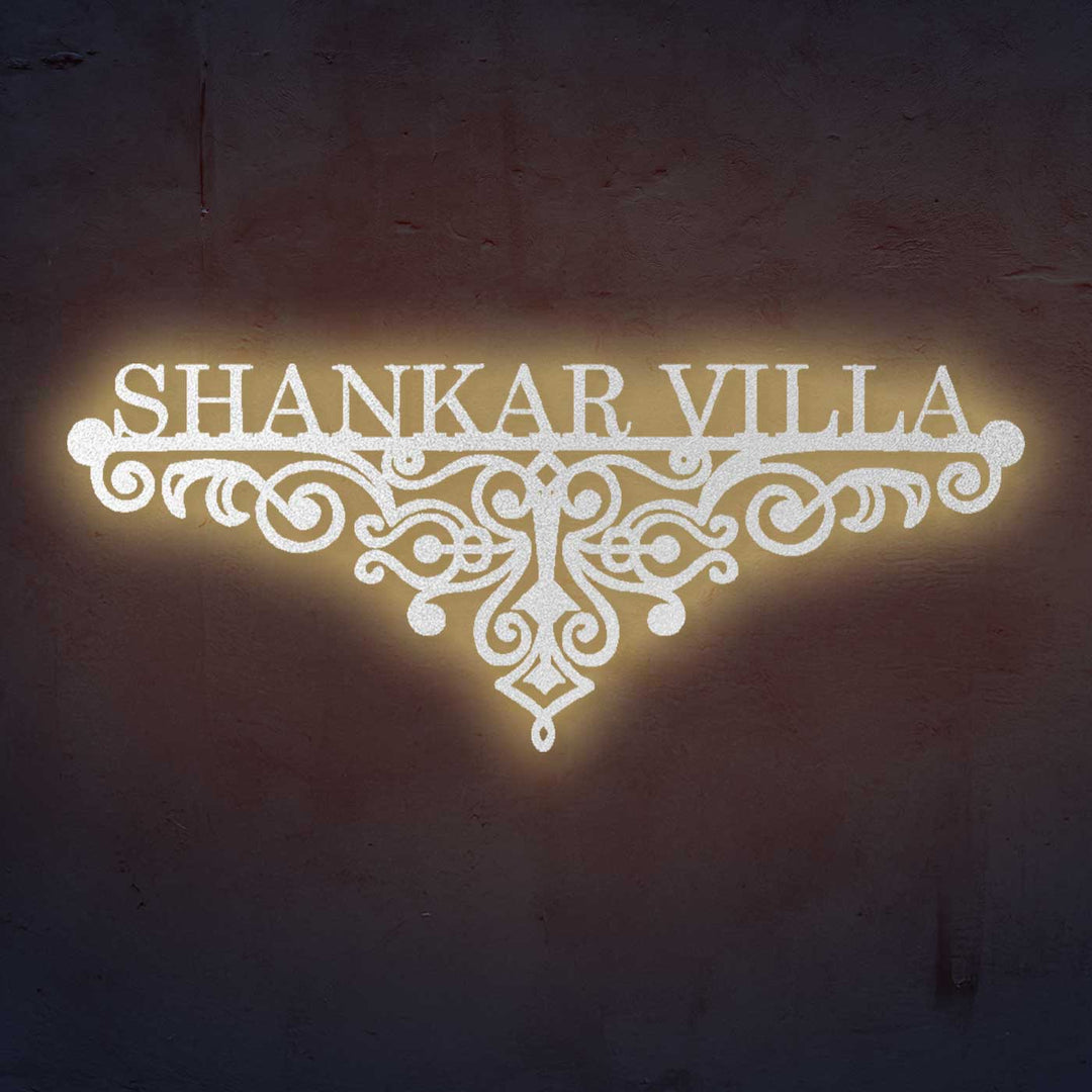 Personalized Ornate Weatherproof Name Plate for Villa