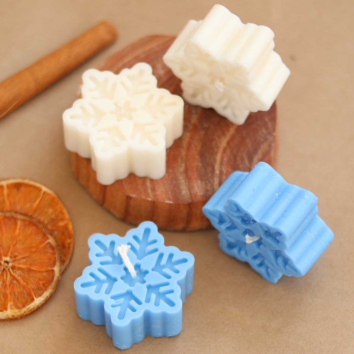 4 Pc | Handmade Snowflake Soy Wax Candles
