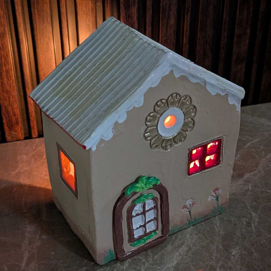 Handmade Dual Look Christmas House Tealight Holder