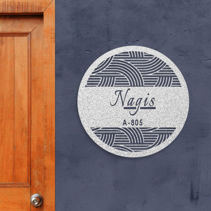 Personalized Laser Cut Round Steel Name Plate