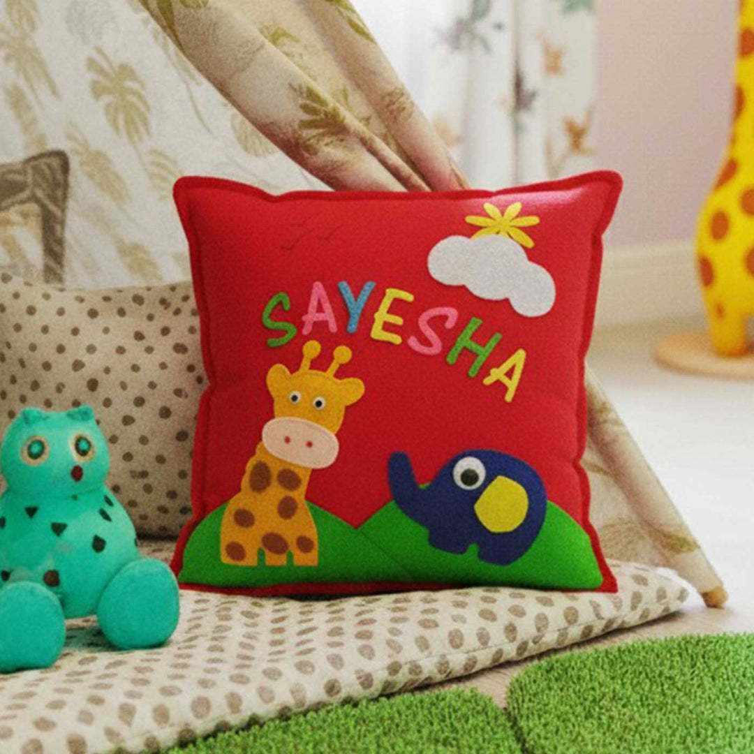 Personalized Handmade Jungle Theme Felt Kids Pillow