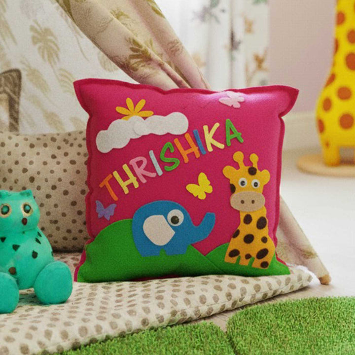 Personalized Handmade Jungle Theme Felt Kids Pillow