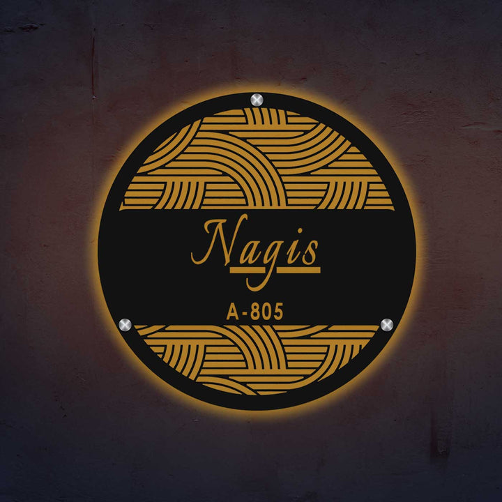 Personalized Laser Cut Round Steel Name Plate