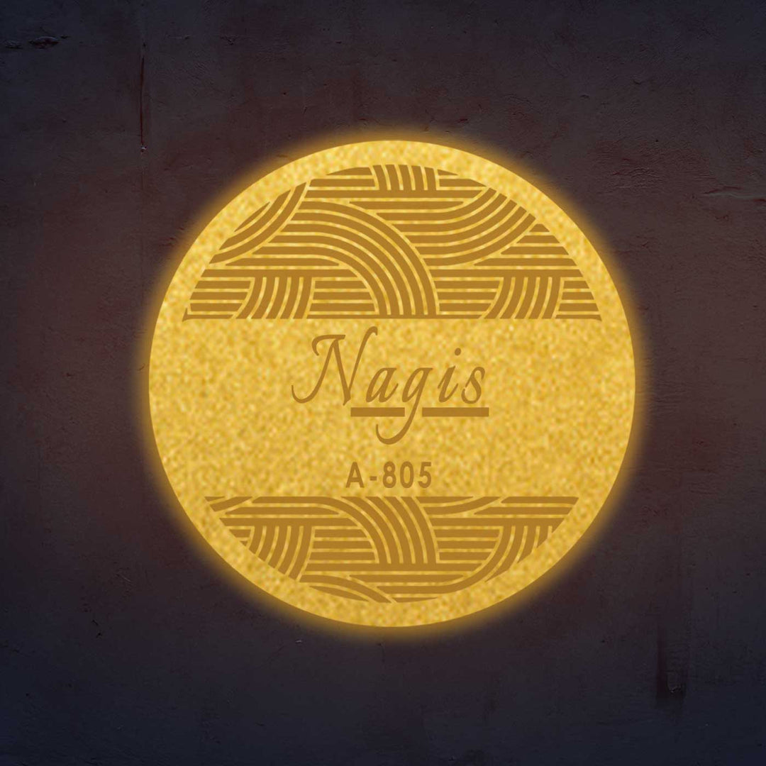 Personalized Laser Cut Round Steel Name Plate