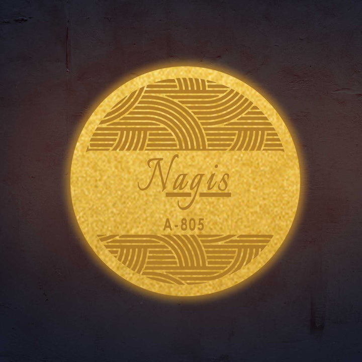 Personalized Laser Cut Round Steel Name Plate