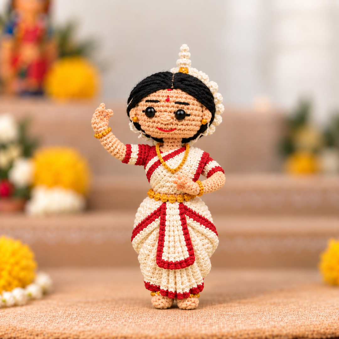 "Odissi" Themed Crochet Doll For Golu/Festive Decor