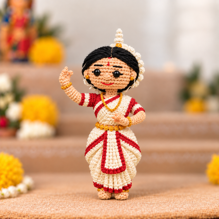 "Odissi" Themed Crochet Doll For Golu/Festive Decor