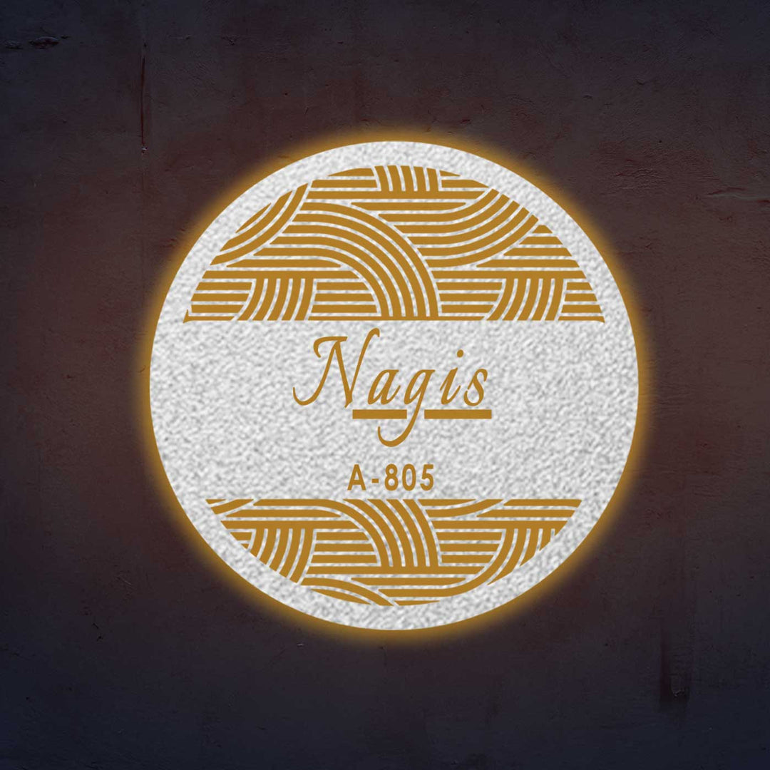 Personalized Laser Cut Round Steel Name Plate