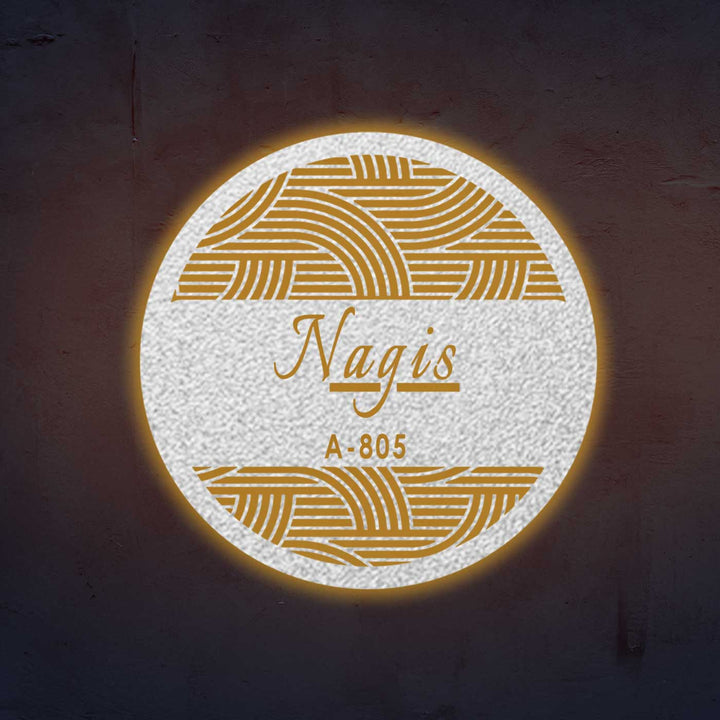 Personalized Laser Cut Round Steel Name Plate