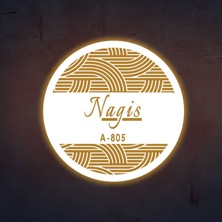 Personalized Laser Cut Round Steel Name Plate