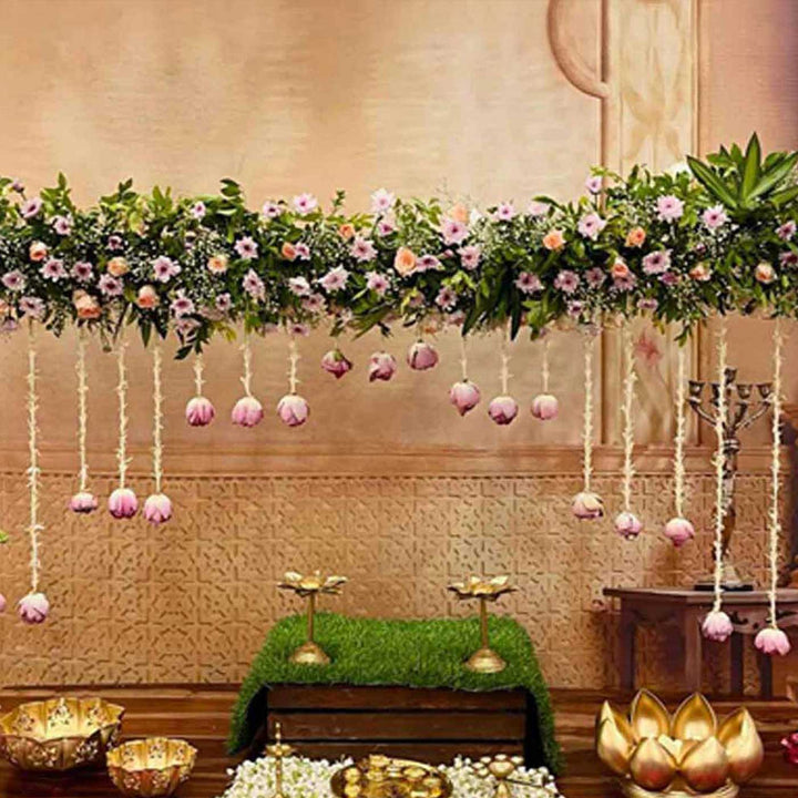 Foldable Gold Powder Coated Metal Table Decor Backdrop Stand With Storage Bag