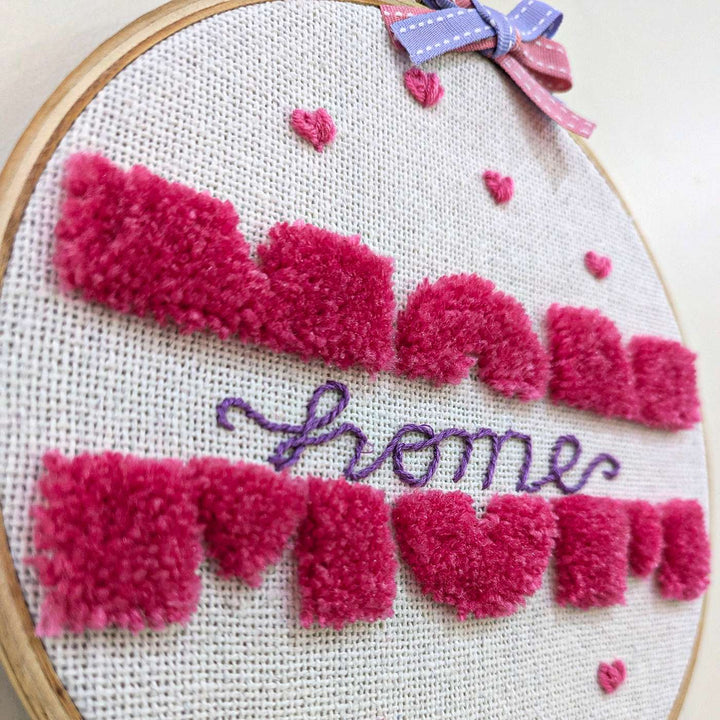 Personalized Handmade Embroidered Mom Theme Wooden Wall Hoop