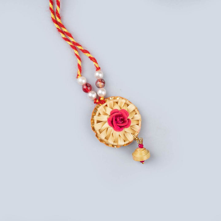 Ecofriendly Bamboo Rakhis for Bhaiya-Bhabhi With Roli Chawal | Set of 2