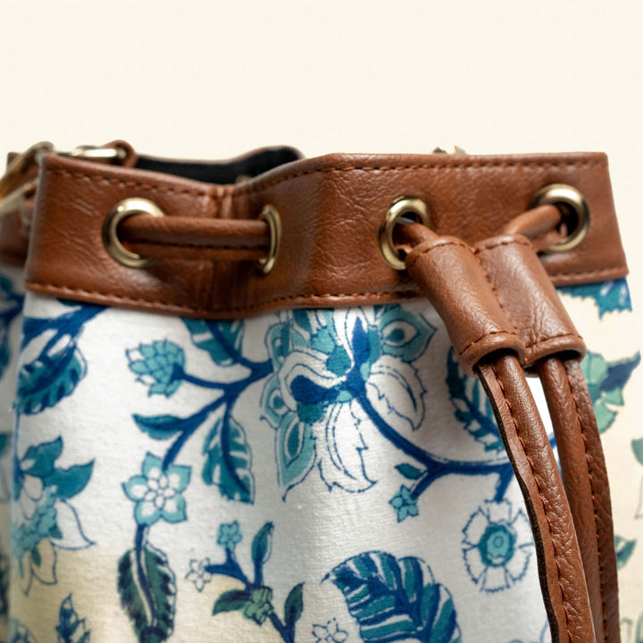 Badal Hand Block Printed Bucket Handbag