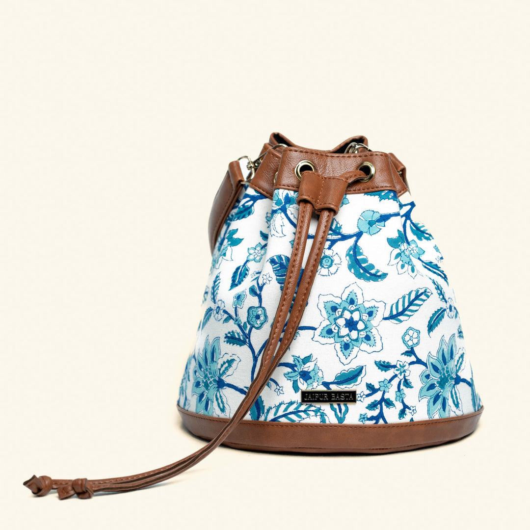 Badal Hand Block Printed Bucket Handbag