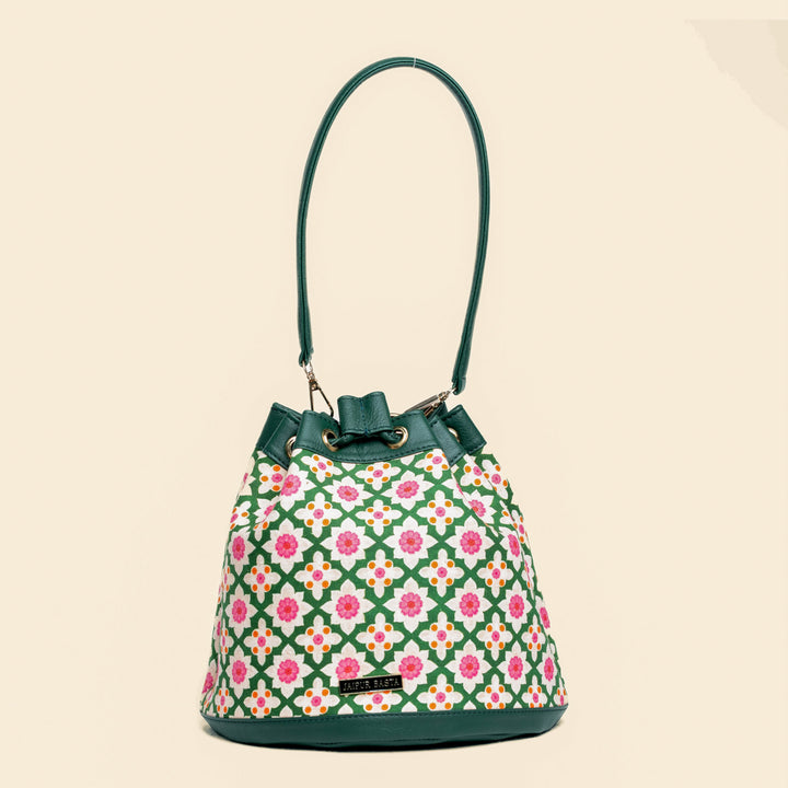 Bageechi Hand Block Printed Bucket Handbag