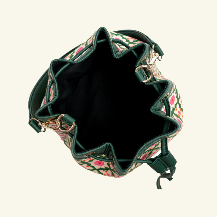 Bageechi Hand Block Printed Bucket Handbag