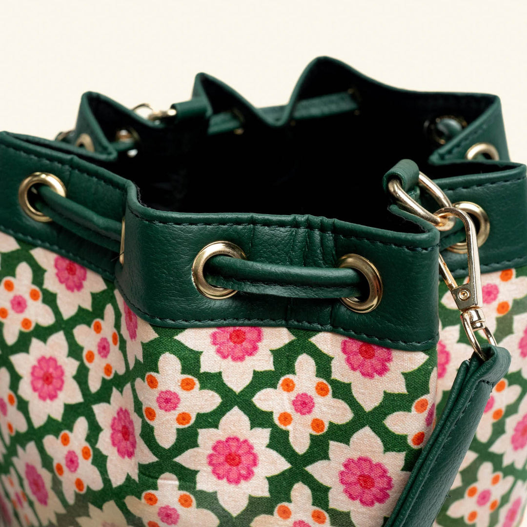 Bageechi Hand Block Printed Bucket Handbag