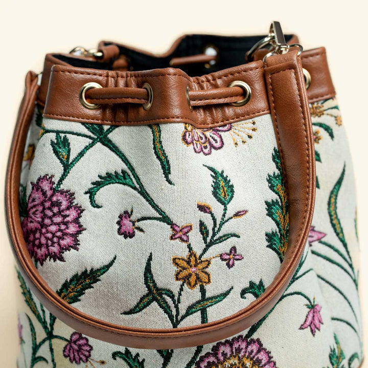 Bagh Jacquard Bucket Handbag