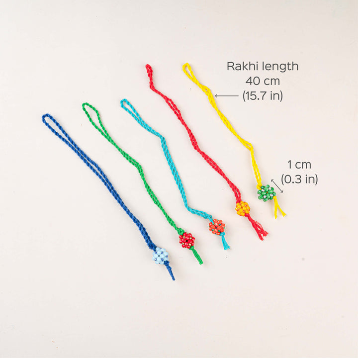 Handcrafted Glass Beads Lumba Rakhi 1 - Size and Color Variants
