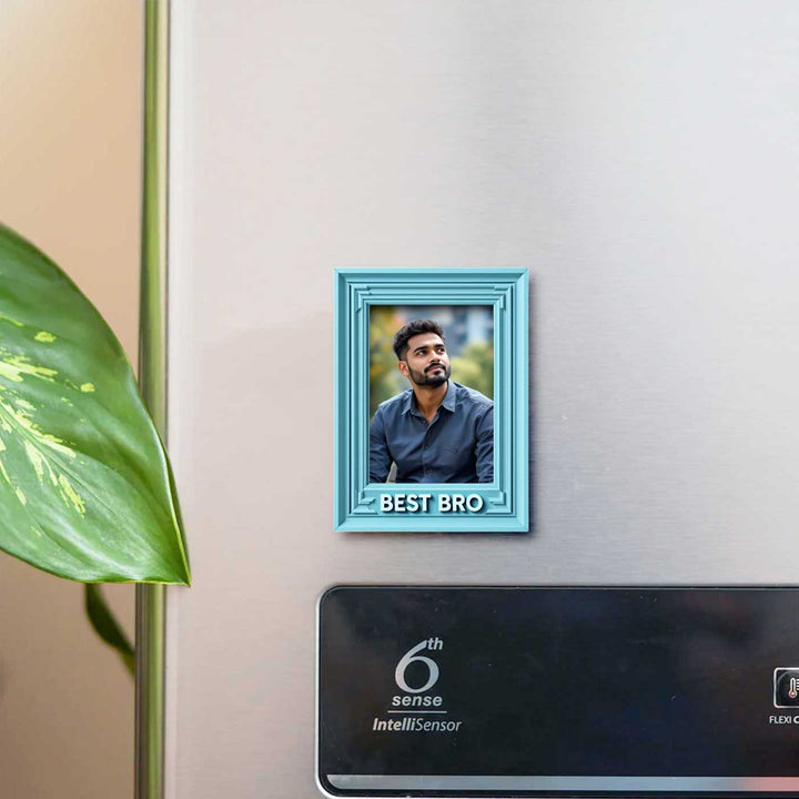 Printed "Best Bro" Polaroid Theme Acrylic Fridge Magnet