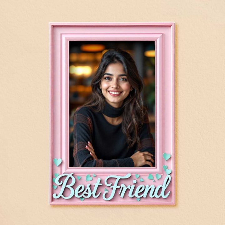 Printed "Best Friend" Polaroid Theme Acrylic Fridge Magnet