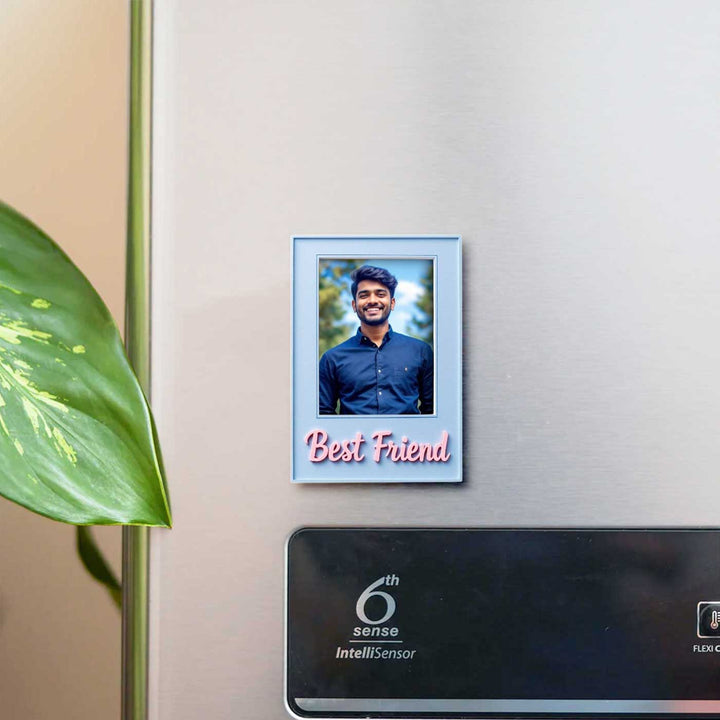 Printed "Best Friend" Polaroid Theme Acrylic Fridge Magnet