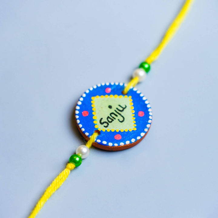 Photo Personalized 'Best Sister' Terracotta Caricature Mug and Rakhi Set