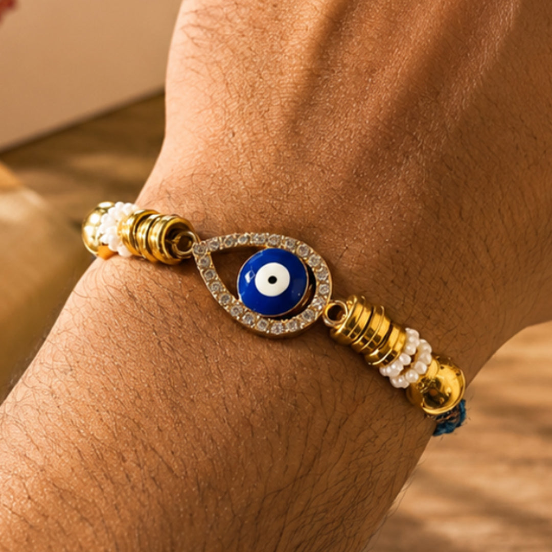 "Perfect Jodi" Ceramic Sipper Rakhi Hamper With Metal Basket & Rakhi Set For Bhaiya Bhabhi