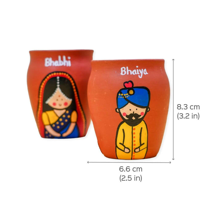 Personalized Terracotta Kulhads & Rakhi Set