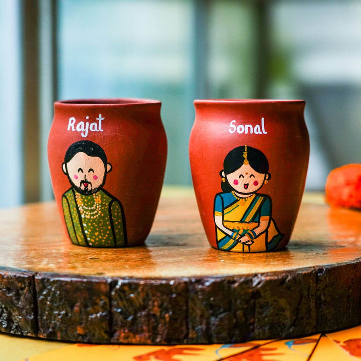 Photo Personalised Terracotta Caricature Rakhi Hamper