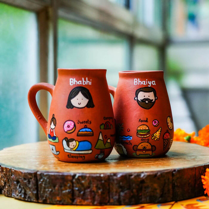 Persoanlized Terracotta Hobby Theme Rakhi Hamper for Bhaiya & Bhabhi