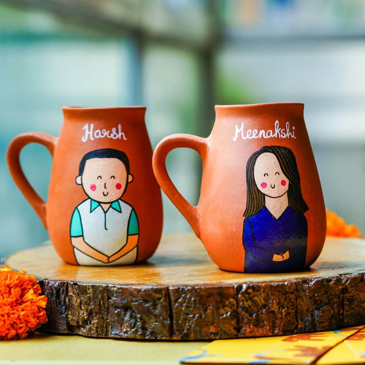 Photo Personalised Terracotta Caricature Rakhi Hamper