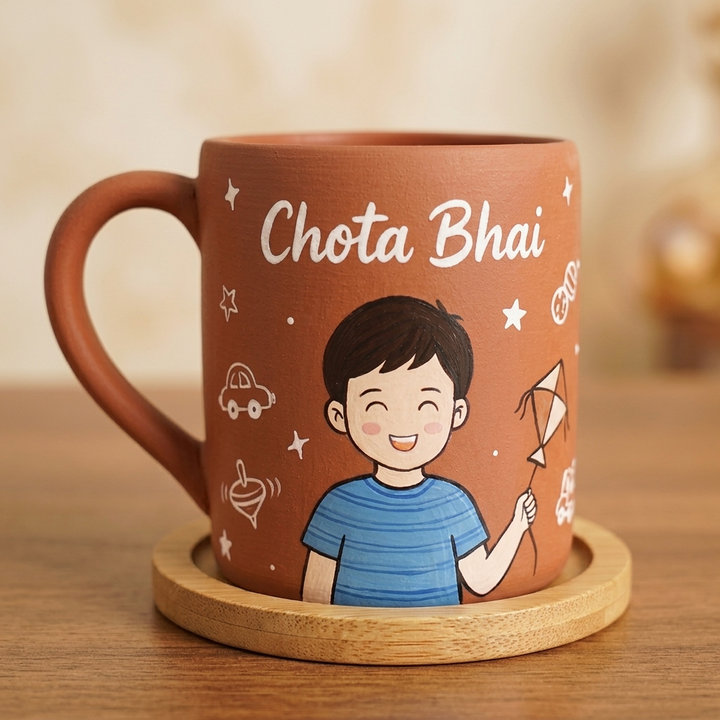 Chota Bhai | Photo Personalized Hand-Painted Terracotta Mug