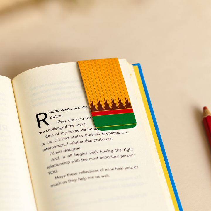 Set Of 6 | Traditional Kanchipuram Silk-Inspired Magnetic Bookmarks