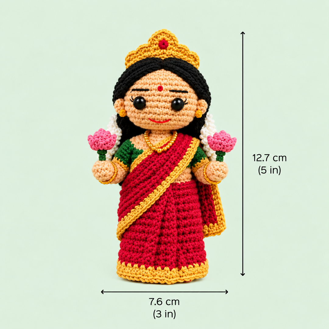 "Goddess Lakshmi" Themed Crochet Doll For Golu/Festive Decor