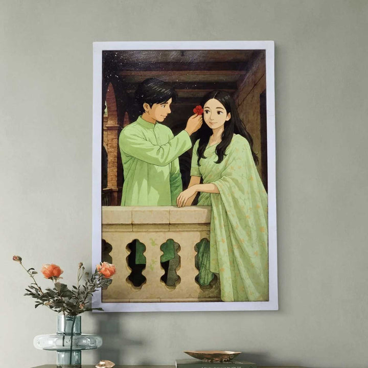 Photo Personalized Ghibli Art Design Rectangle Wooden Photo Frame