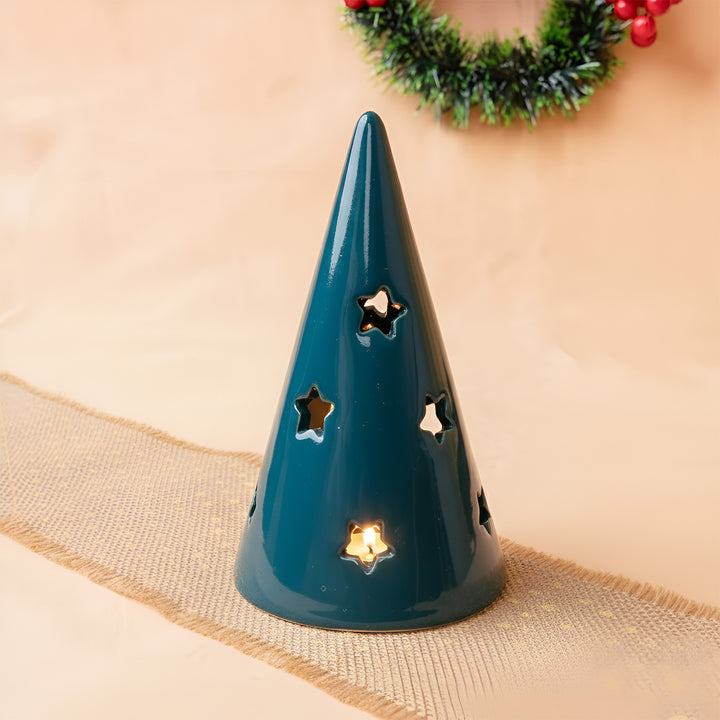 Handmade Holiday Hearth Ceramic Tealight Holder For Christmas Decoration