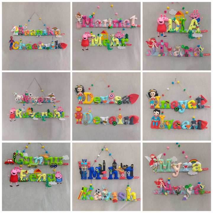 Handcrafted Personalized Themed Felt Name Plate For Sibling