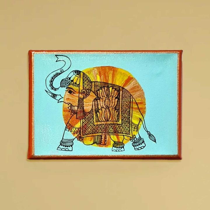 7 x 5 Inch | Rythms of Nature | Original Hand Painted Madhubani Painting On Canvas