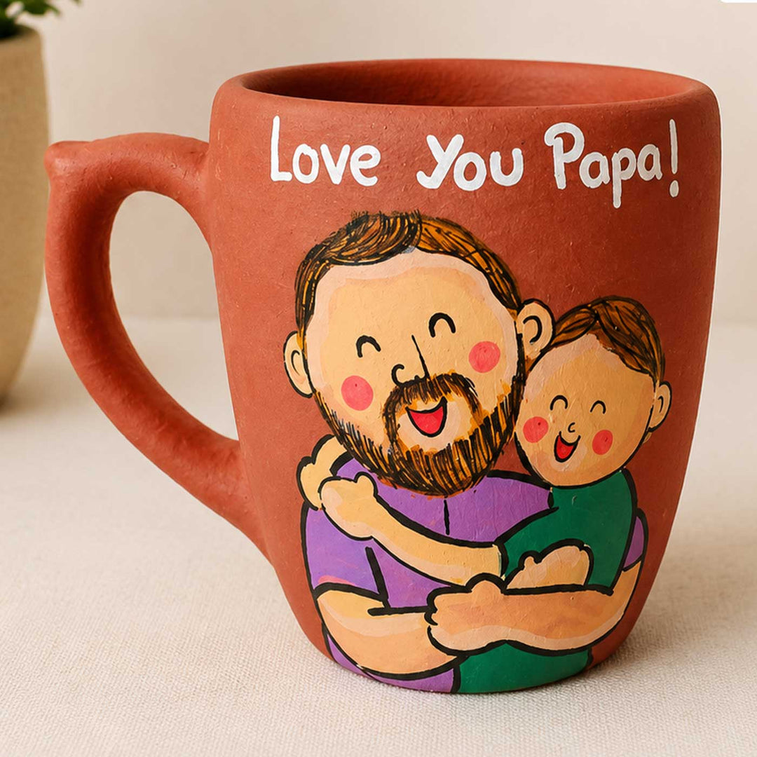 Handpainted Personalised 3D Terracotta Mug with Caricatures