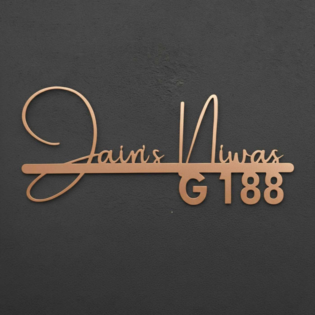 Personalized Waterproof Elegant Calligraphy Metal Name Plate