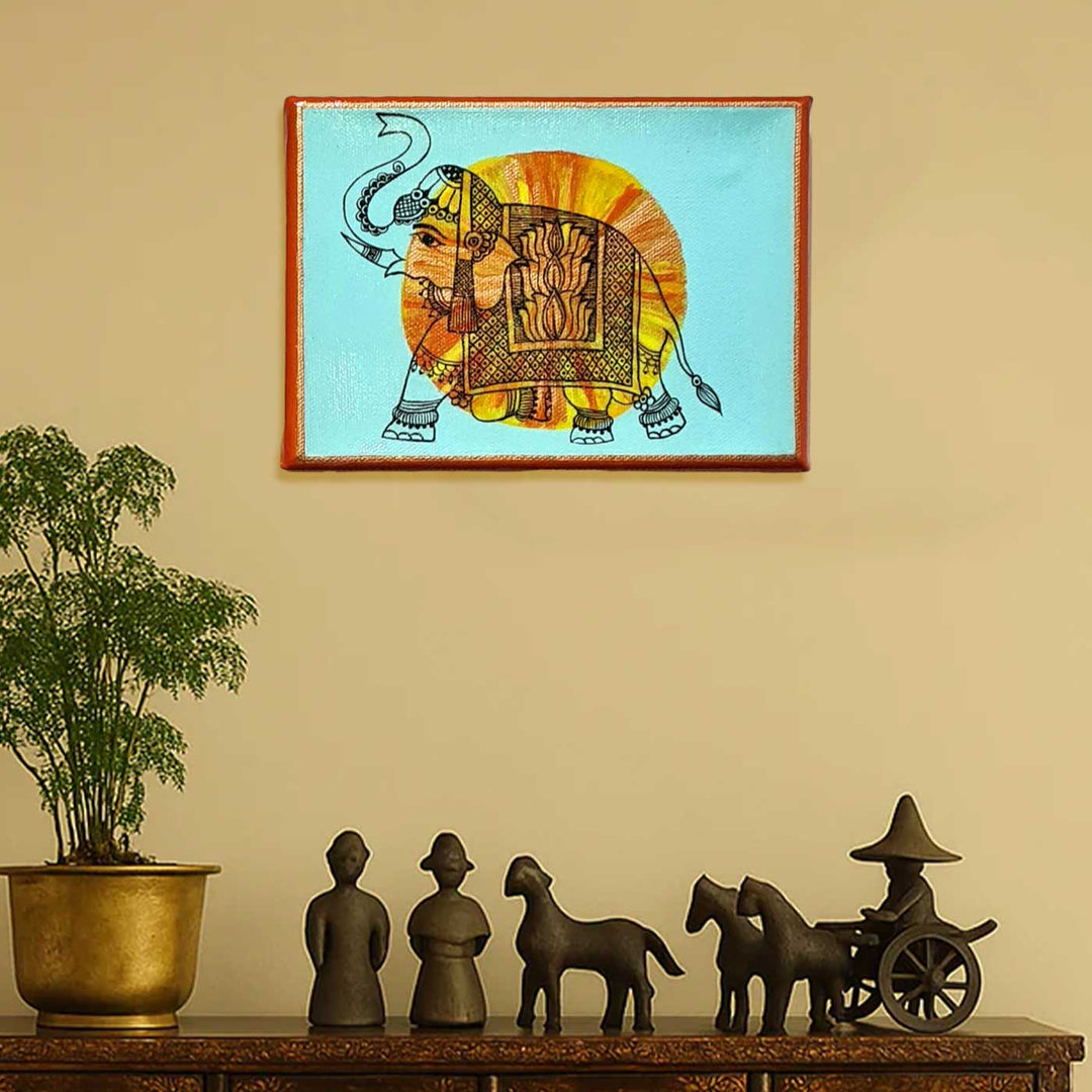 7 x 5 Inch | Rythms of Nature | Original Hand Painted Madhubani Painting On Canvas