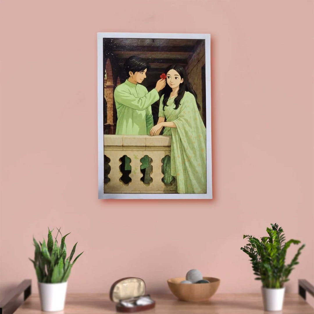 Photo Personalized Ghibli Art Design Rectangle Wooden Photo Frame
