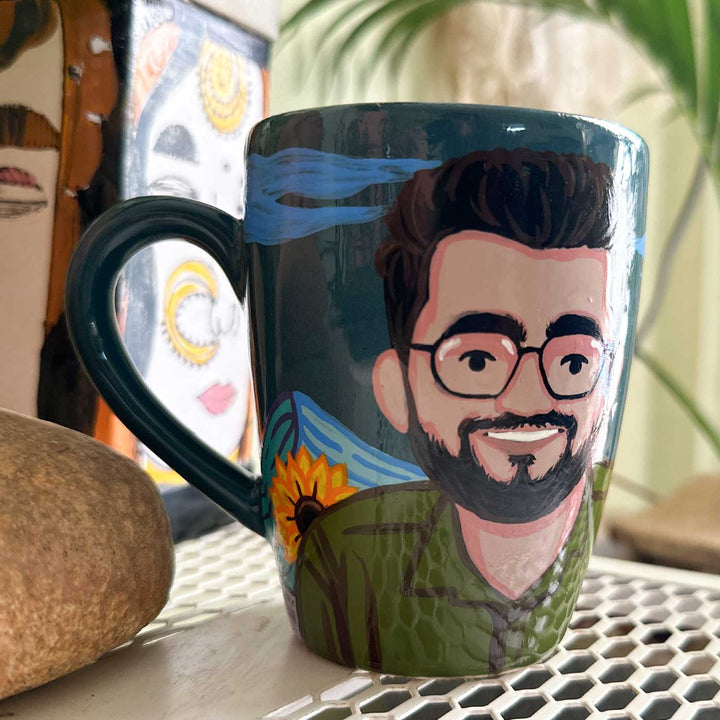 Photo Personalized Hand-Painted Pop Art Illustrated Caricature Mug | 300 ML