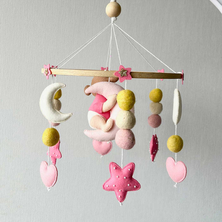 Personalized Handmade Dreamy Princess Bella Felt Cot Mobile For Newborns