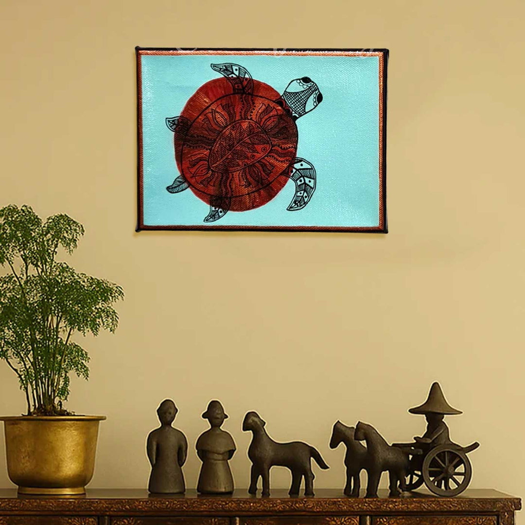 7 x 5 Inch | Rythms of Nature | Original Hand Painted Madhubani Painting On Canvas