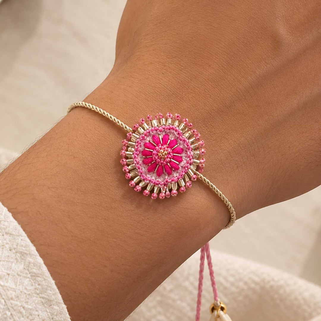 Handmade Reusable Flower Blossom Felt Rakhi For Brother