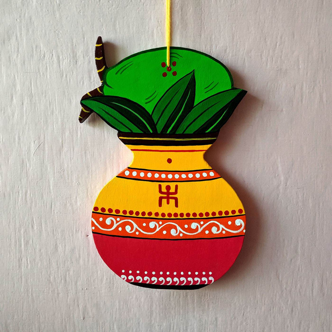 Handpainted Wooden Mongol-ghot Wall Hanging